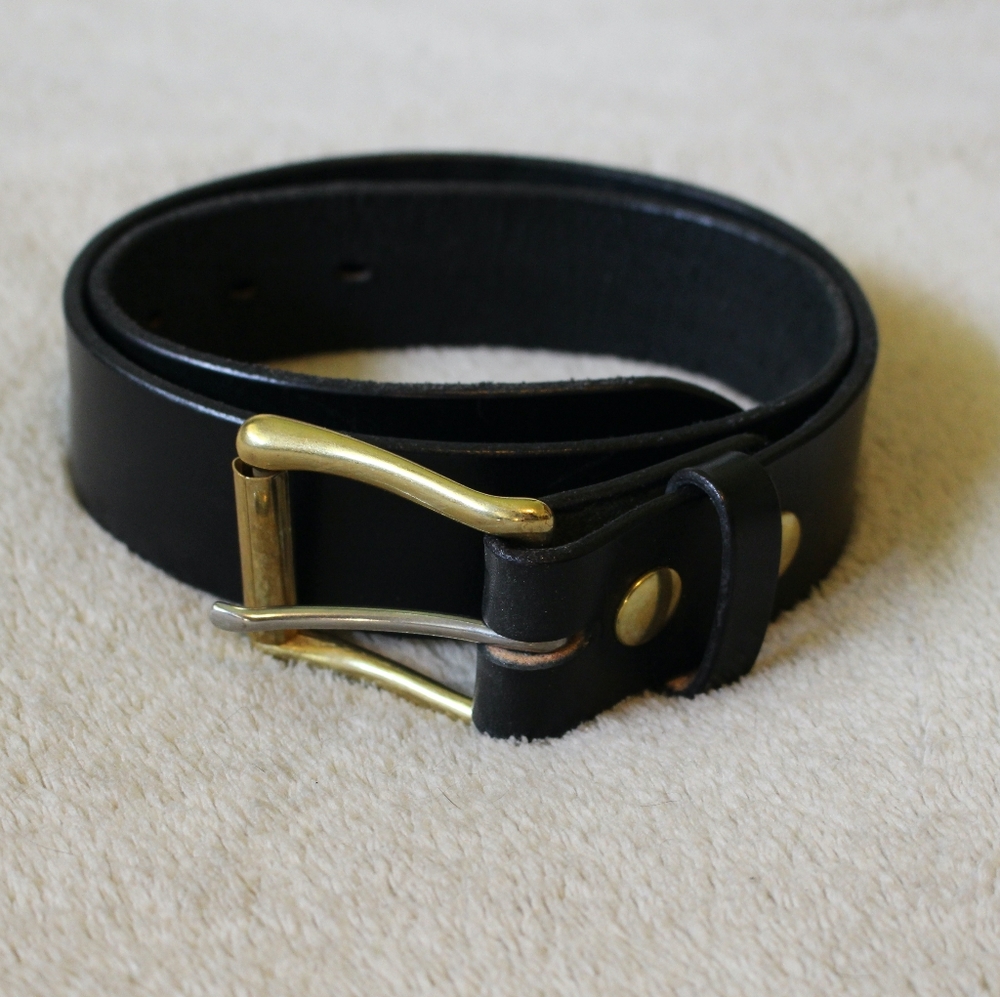 Hand Crafted Black Leather Belt